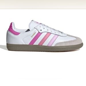 Adidas sambas OG white/orchid fusion/ rose . Brand new Girls size 12